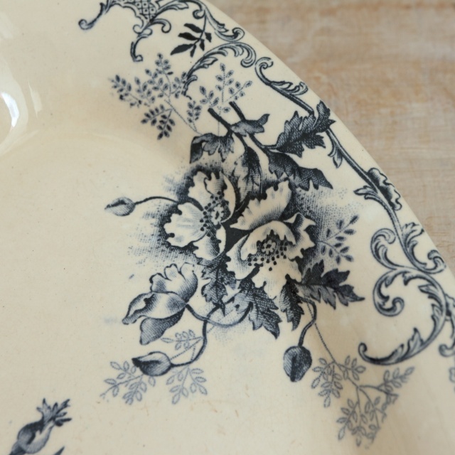 アンティーク ラヴィエ オーバル皿 FLOREAL フランス ショワジールロワ