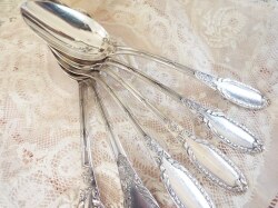 フランス アンティーク シルバー 純銀 ティースプーン アカンサスと