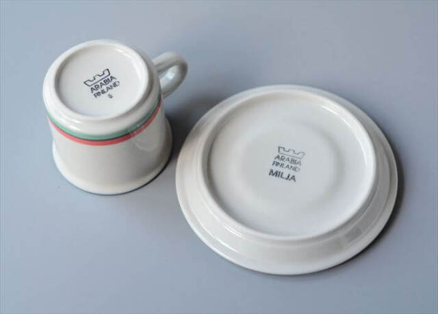 ARABIA アラビア MILJA カップ&ソーサー 6.5cm高 ミリヤ 北欧食器