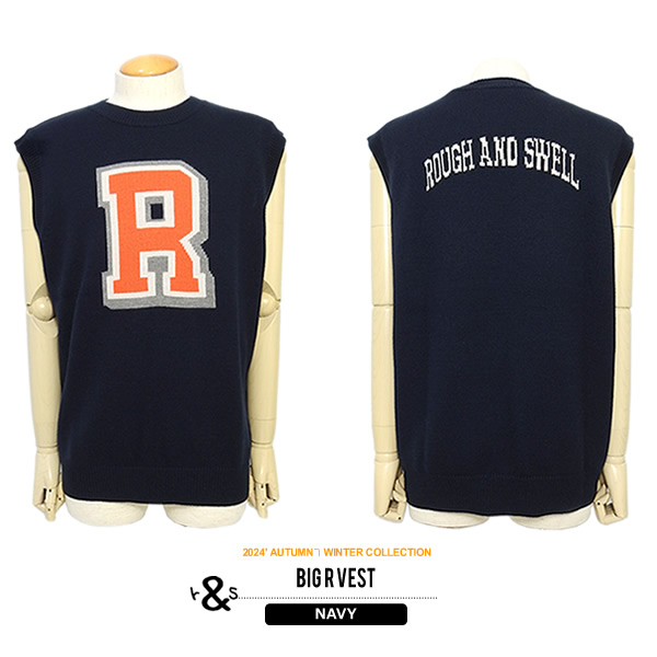rough&swell［ラフアンドスウェル］BIG R VEST/ニットベスト【2024年秋冬】