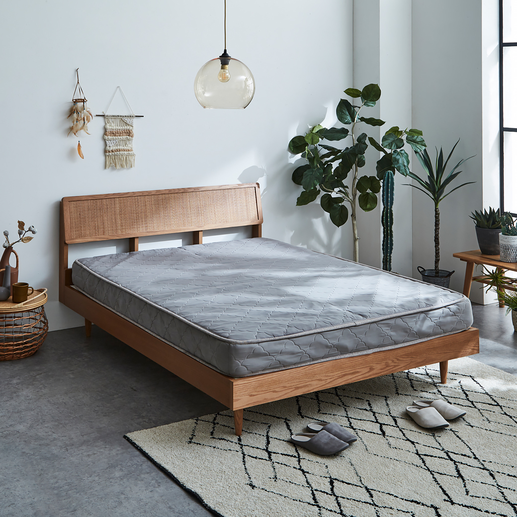 ポイント10倍】ビレ ラタンベッド すのこベッド ダブル 厚さ15cm