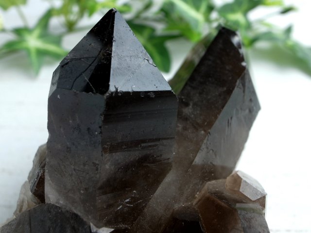 高品質 黒水晶 (モリオン) クラスター原石 重さ約266g 最強の魔除け