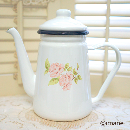 イマン ダイアナローズ ホーロー コーヒーポット【イマン＆マニー薔薇
