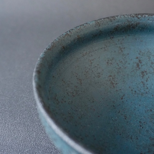 渋谷英一｜地ノ器切立鉢（緑青） サイズ：153mm×153mm×H55mm 重