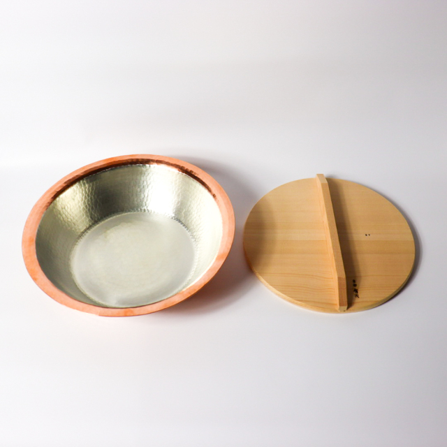 銅にしき鍋（小）20cm（1.4L）木蓋付き 【有次 錦店】