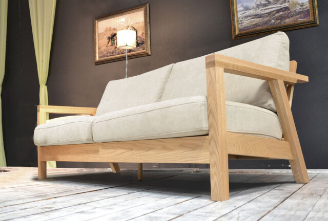 Chene（シェヌ）ウッドフレームソファー2人掛（幅150cm×奥行83cm