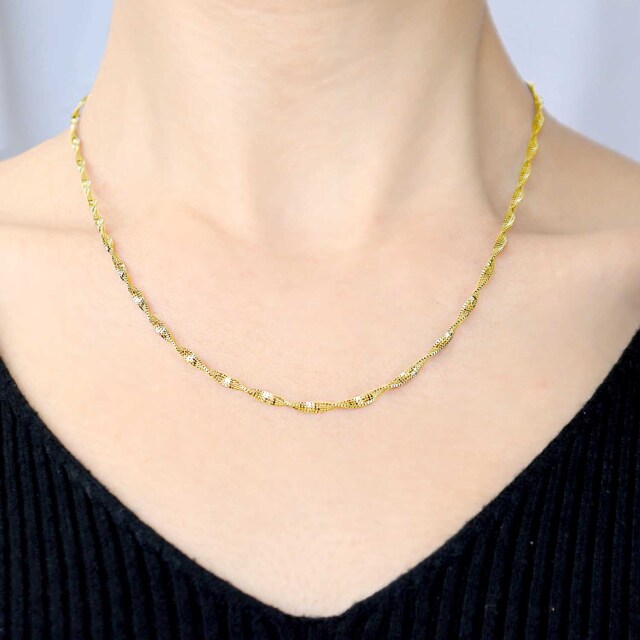 ゴールド チェーン ネックレス K18 18金 フィーレ 幅2.2mm 最長45cm 長