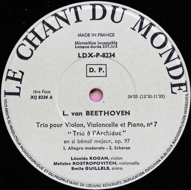 LP レコード コーガン、ロストロポーヴィチ&ギレリスのベートーヴェン