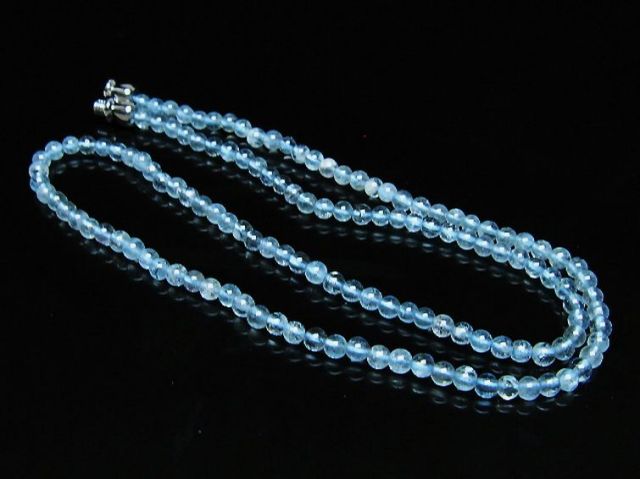 パワーストーン 天然石 アクアマリンネックレス 3mm [T556-3610]
