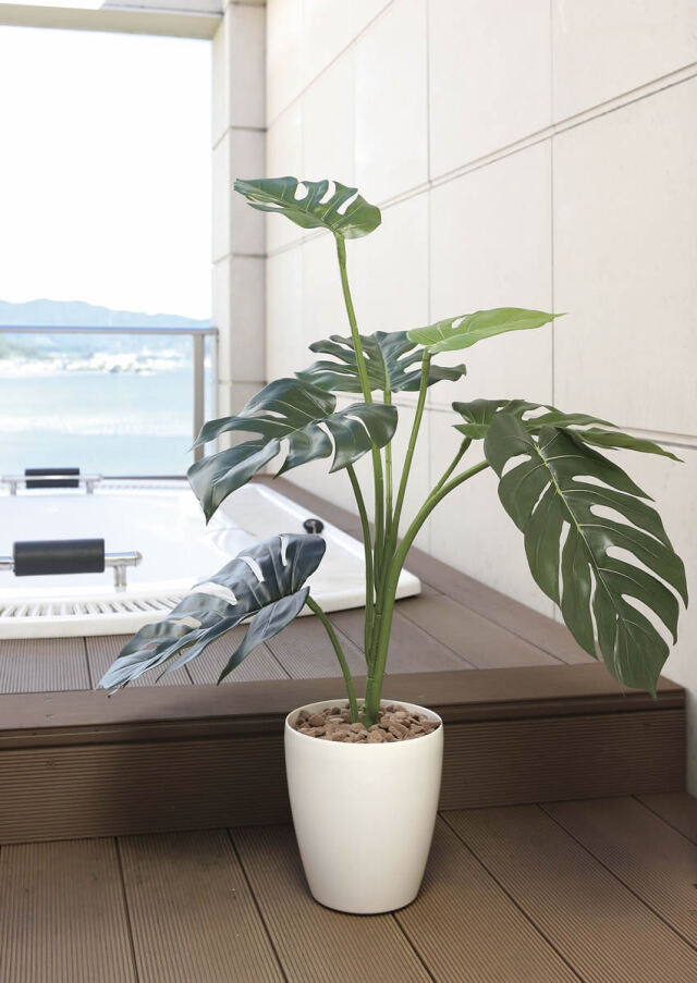 光触媒 光の楽園 モンステラ75【インテリア フェイクグリーン 人工観葉