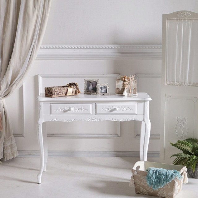 パソコンデスク コンソールデスク ホワイト｜リゾート系アジアン家具