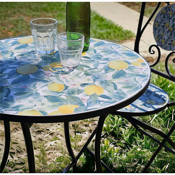 ガーデニングファニチャー テーブル＆チェア3点セット（レモン）｜Y