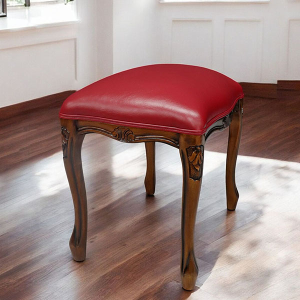 猫脚スツール レトロ風 赤 ヴィンテージ風 かわいい 222-1325-001 猫脚