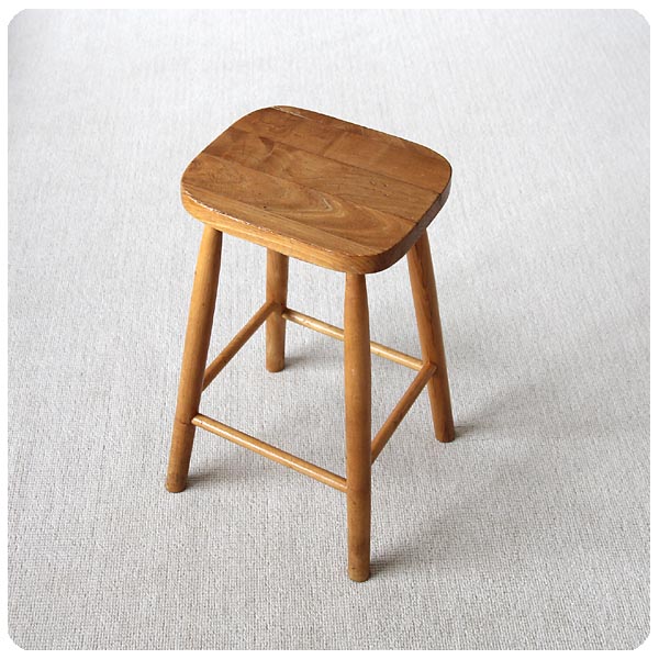 イギリス ヴィンテージ スツール 木製椅子 カントリー 花台