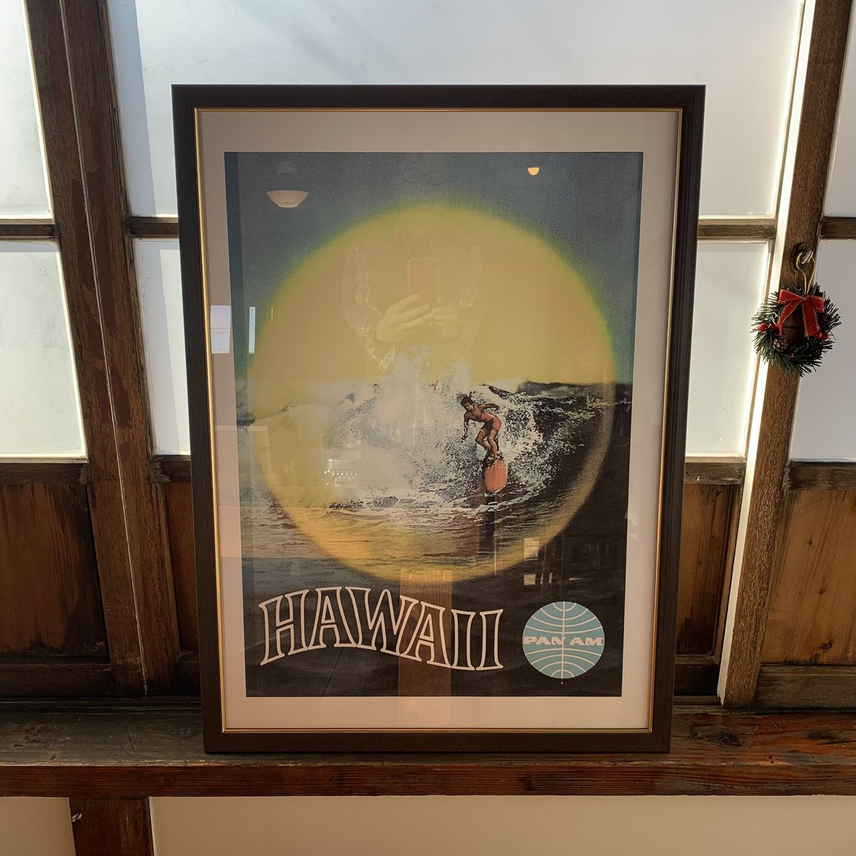 PAN AM HAWAII パンアメリカン航空 ヴィンテージポスター 額装 希少