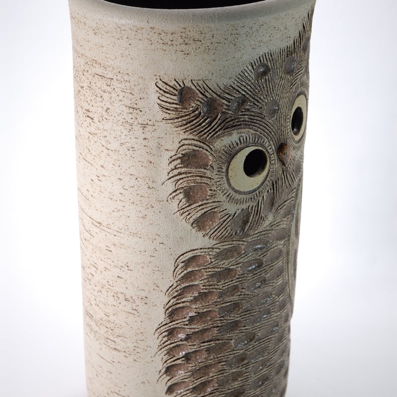 ふくろう透し彫傘立 （信楽焼き・陶器・傘立て・梅雨・雨・玄関・収納