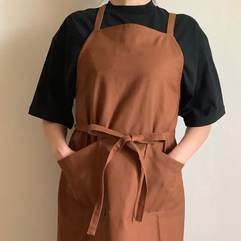 新型] NEW X–STYLE APRON (BROWN COLOR)※背中でクロスさせて着