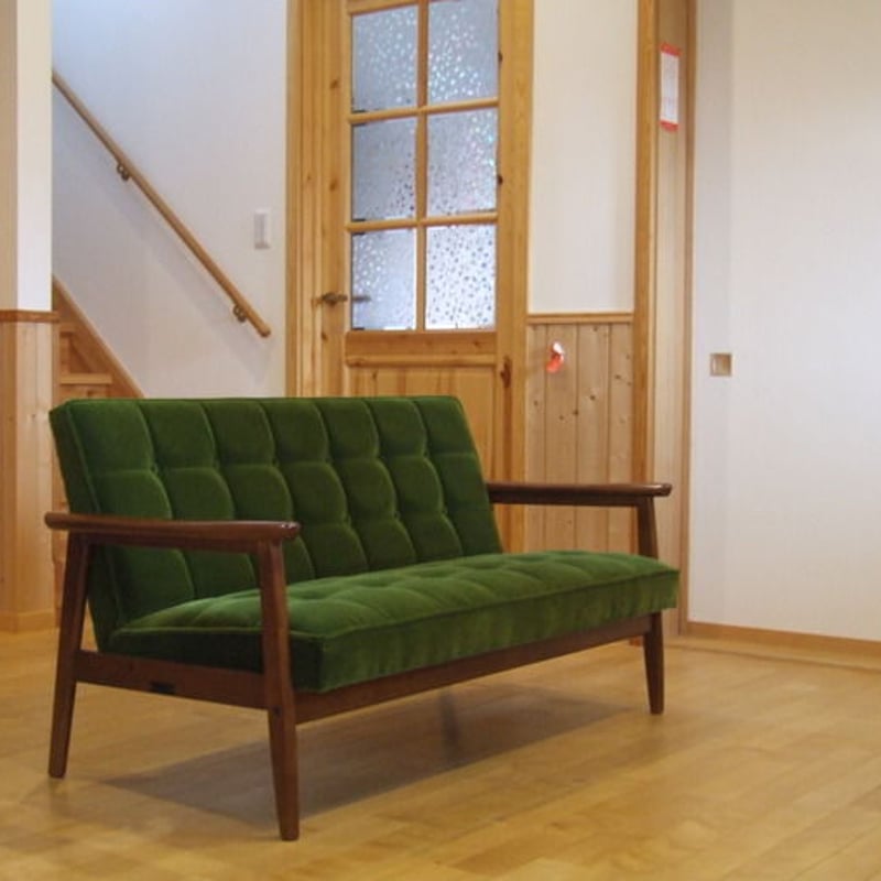 カリモク60 Kチェア2シーター モケットグリーン W36143QW | CLIA onlin