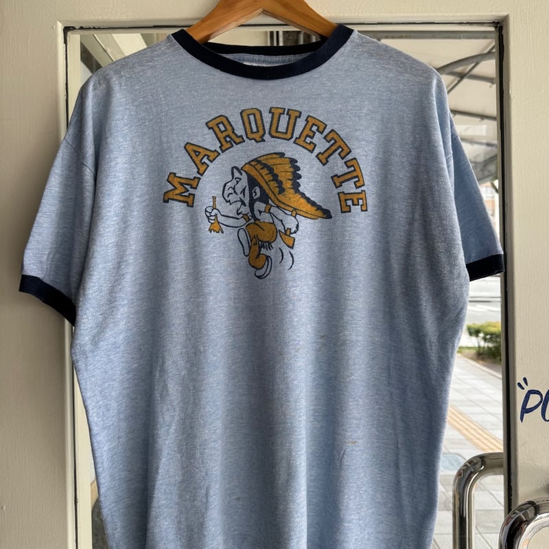 70年代バータグチャンピオン リンガーカレッジTシャツ XL | CUSTOM FEVER