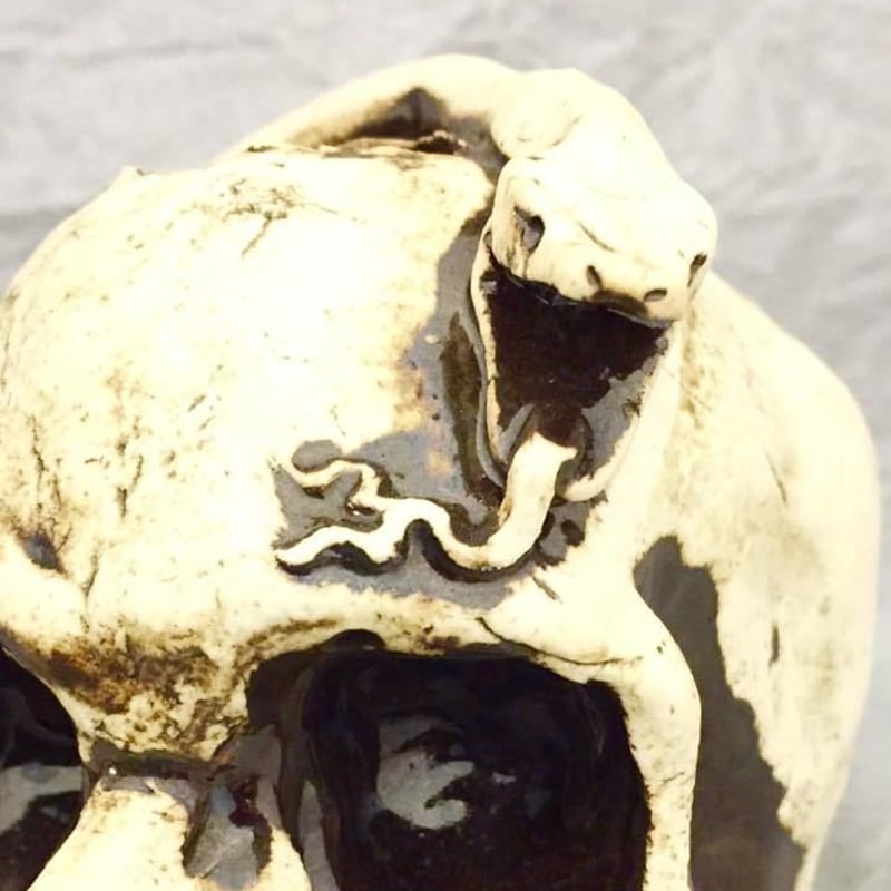 即納可能！】蛇とドクロ～花器～[大友窯SKULL] | 上州本店 蛇骨堂