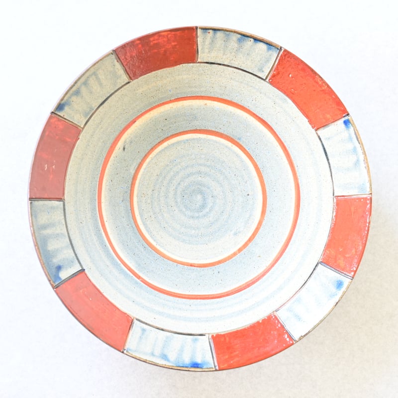 沖縄の器・やちむん・壺屋焼】 國場陶芸 赤絵 7寸皿 i | 沖縄のうつわ