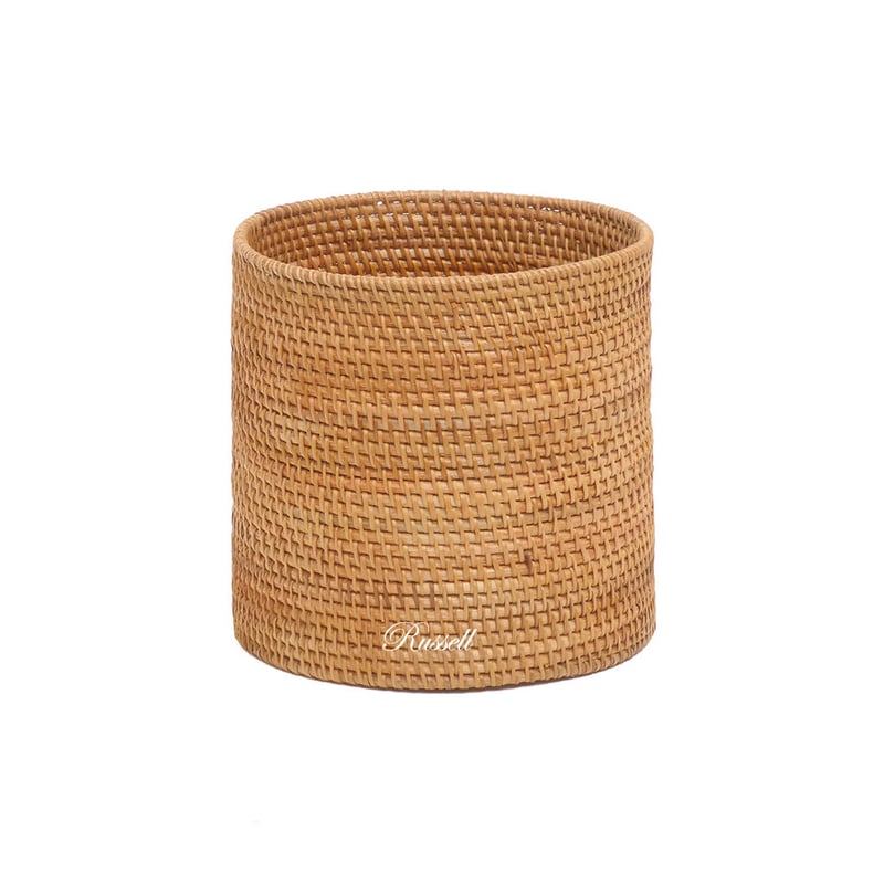 型番373 籐かごバスケット 丸型 屑入 小物収納カゴ インテリア【かごの