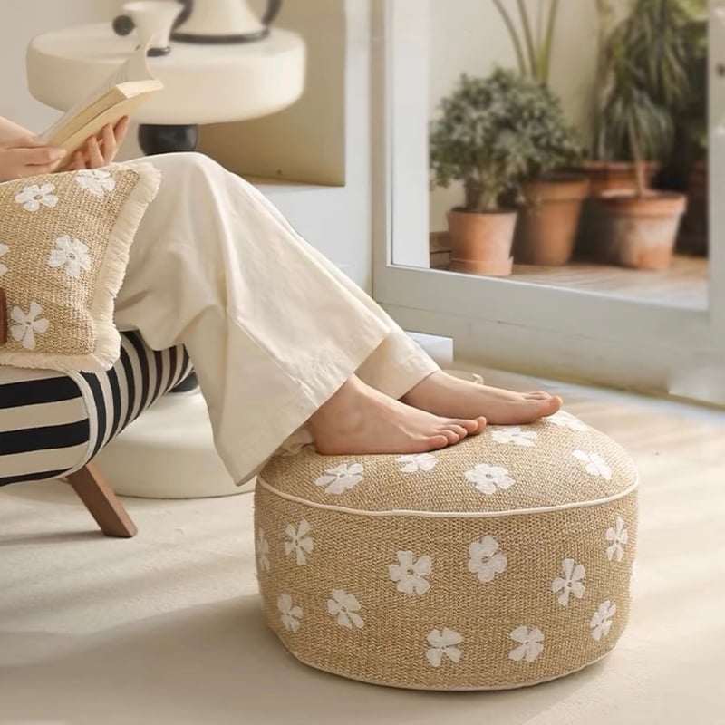 展示品】オカムラ マメット ストロービーズクッション ストロー素材