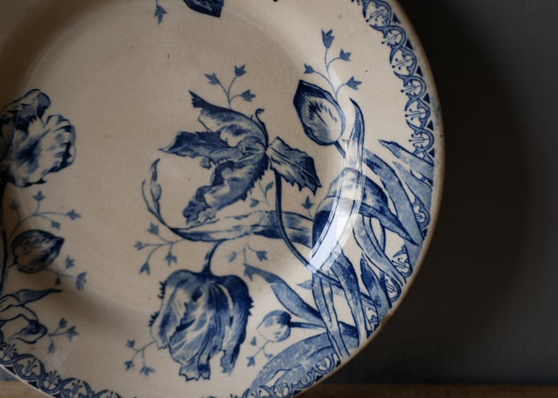 no.1 平皿 チューリップ GIEN ジアン フランスアンティーク