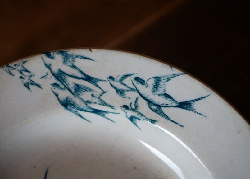 no.5 ツバメ アンティークプレート フランスアンティーク つばめ