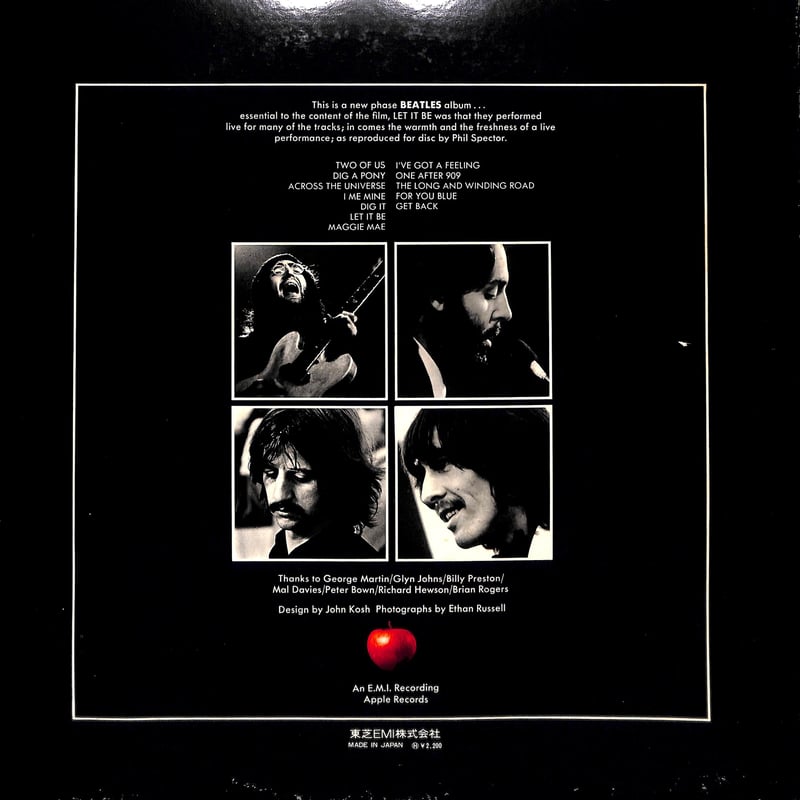 ビートルズ / レット・イット・ビー [※国内盤,品番:AP-80189］(LP