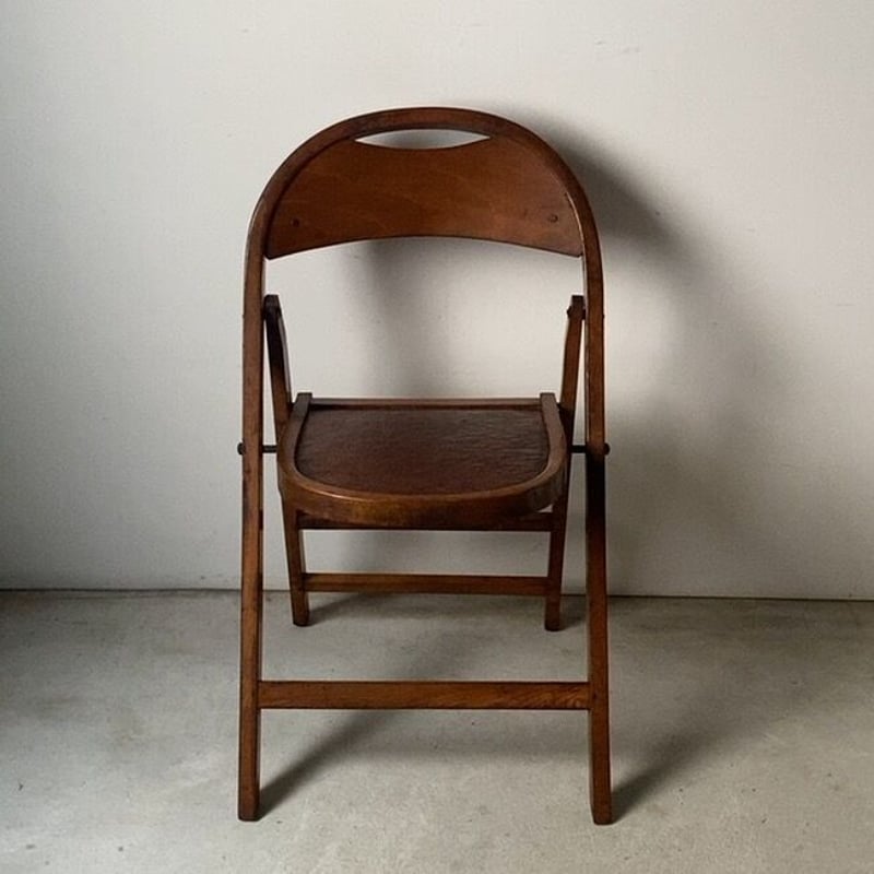 A ヴィンテージ 木製 折り畳み椅子 フォールディングチェア 昭和期