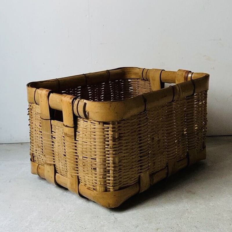 昭和レトロ】竹製 野菜かご 大サイズ 昭和レトロ】竹製 野菜かご 大