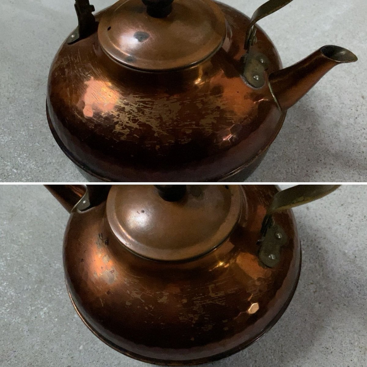 ヴィンテージ純銅ケトル copper100 コッパー100 銅やかん 木製無垢持ち