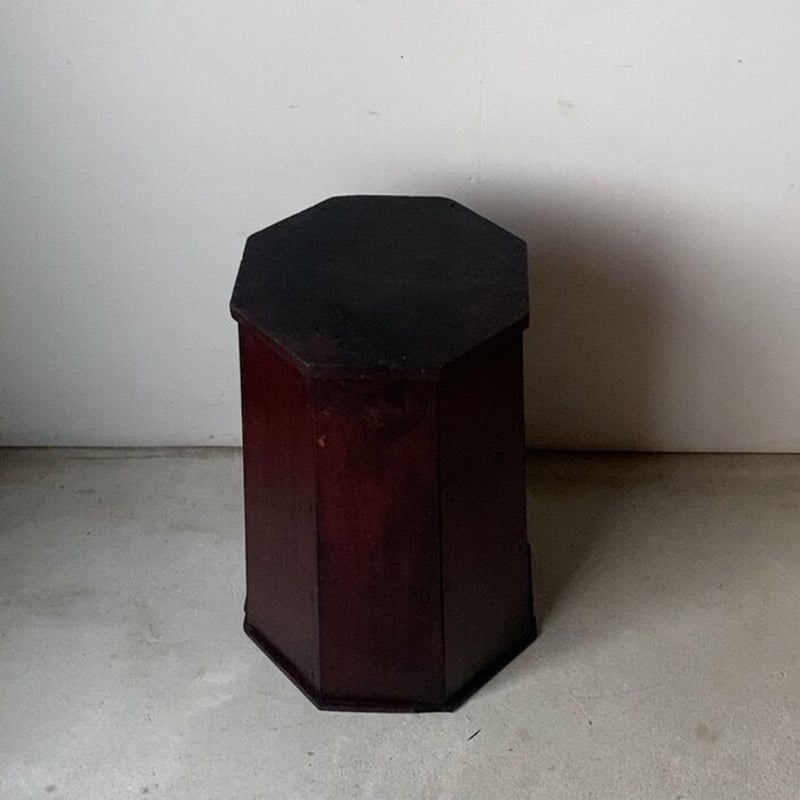 古い八角柱 木製台 李朝台 飾り台 花台 盆栽台 香炉台 スツールとして