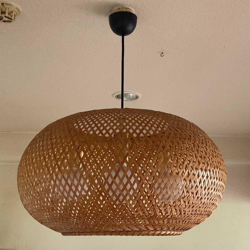 yamagiwa ヤマギワ 近藤昭作 「竹のあかり」4灯タイプ 横楕円型 竹製