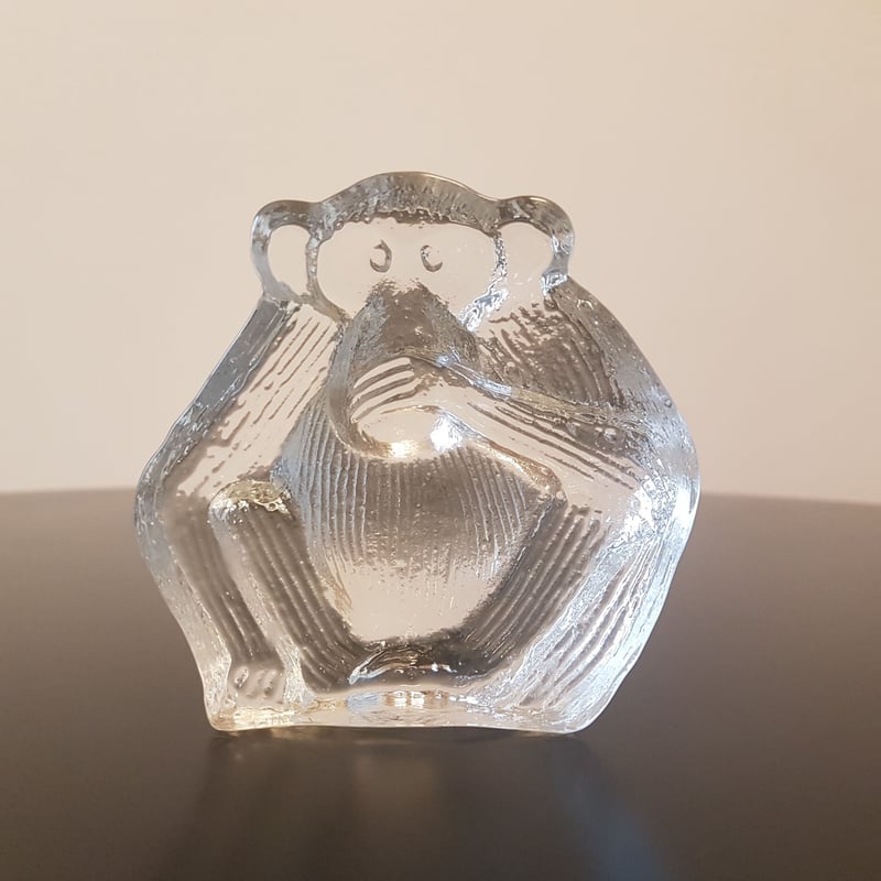 Lisa Larson/ リサラーソン】サル（言わざる） ガラスのオブジェ