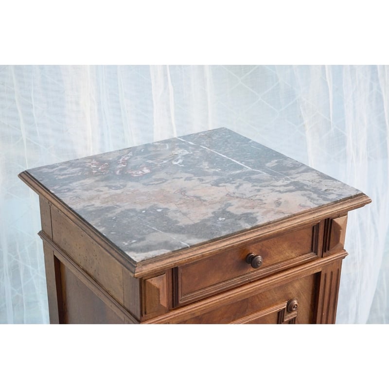 フランスアンティーク 花台 メンテナンス済み マーブルトップ 木製