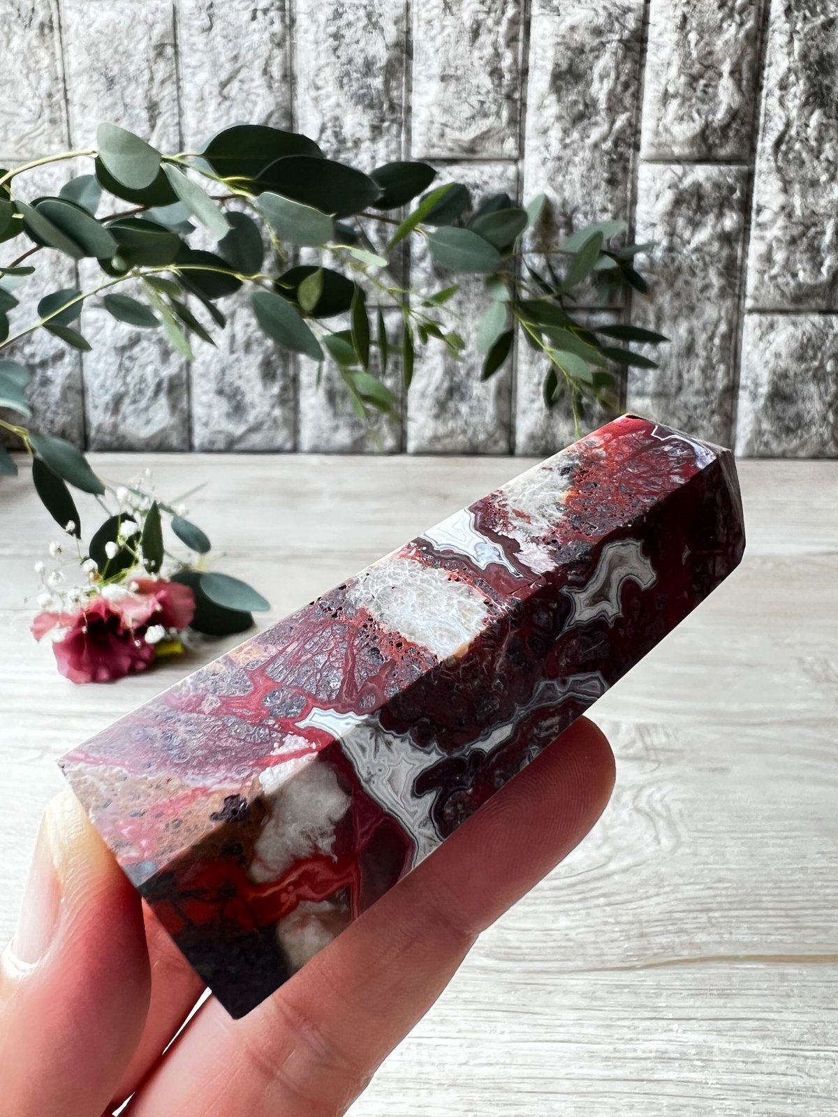 神秘的に重なり合ったメキシカンクレイジーレースアゲート | Studio Kururi