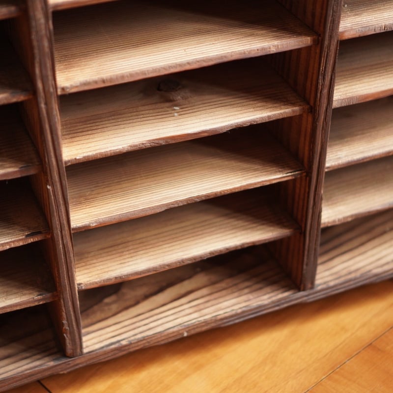 古い書類棚 収納棚 木製 昭和初期 収納 古道具 アンティーク