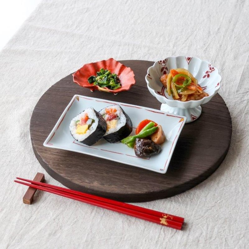 福泉窯 ツワ型小付 黄交趾/朱巻/白磁 | 和食器通販 有田焼 山忠