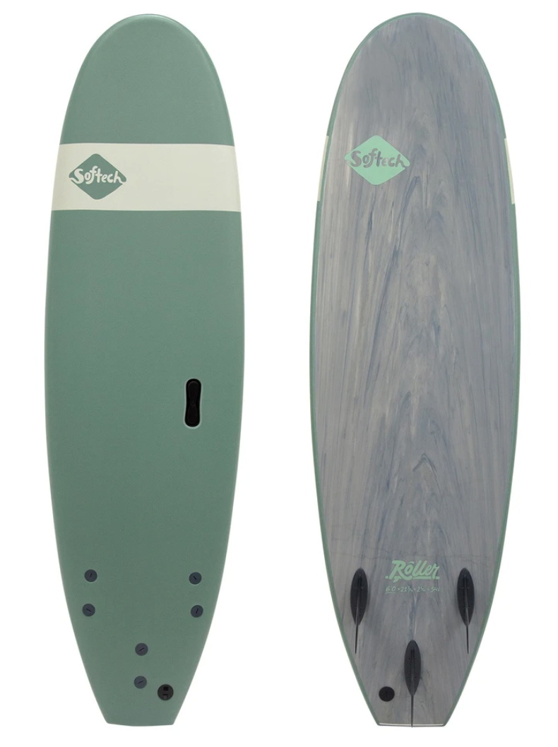 ソフテックボードFCS対応フィン付き/スポンジボード8'0ft green【全国