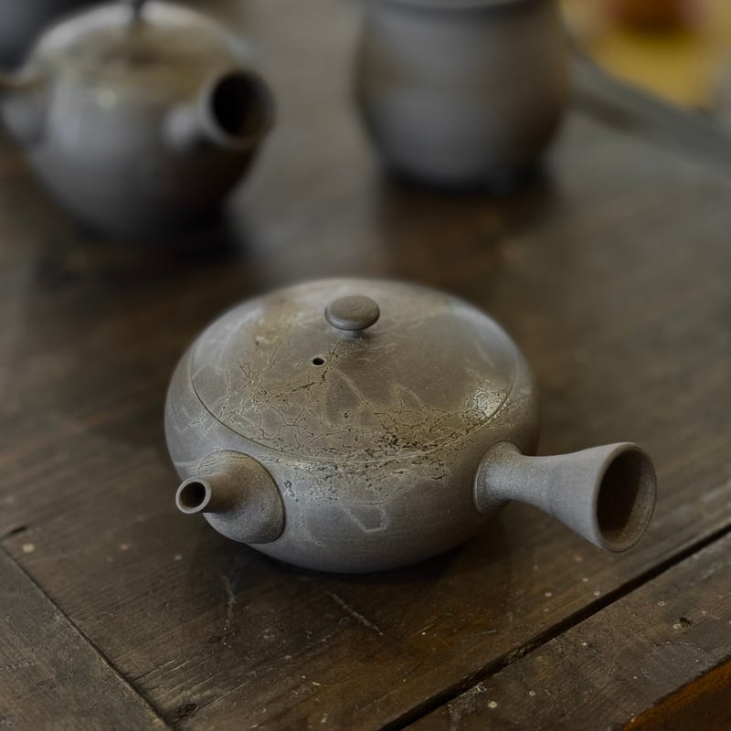 水野博之 Hiroyuki Mizuno 窯変白藻焼急須(平) ST0853 | TOKONA