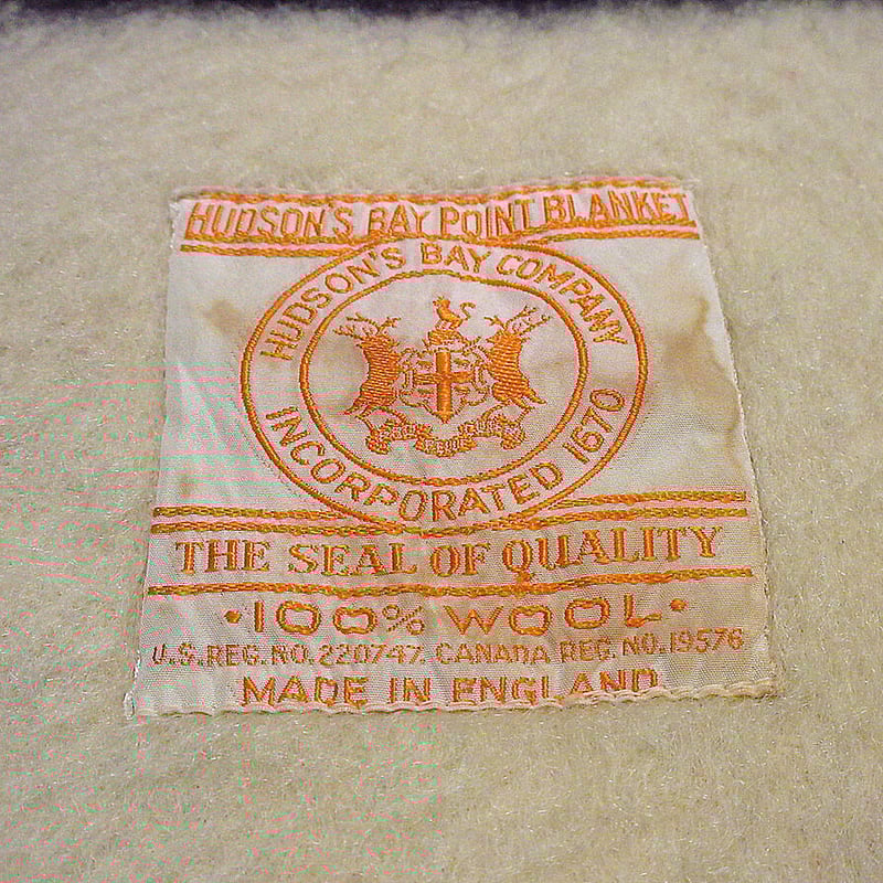 ビンテージ50's○HUDSON'S BAYマルチボーダーウールブランケットsize約