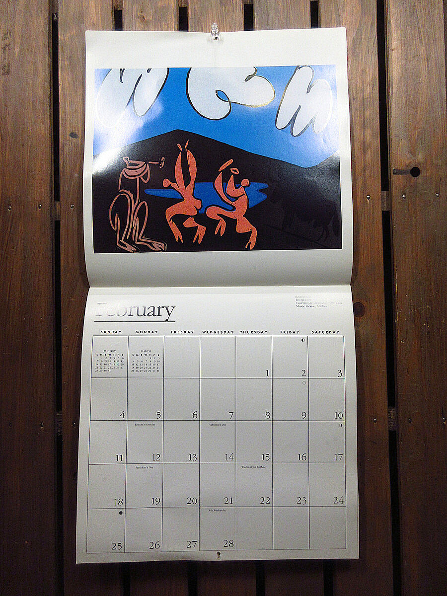 ビンテージ90's○PICASSO 1990年カレンダー○210629i6-otclct 19