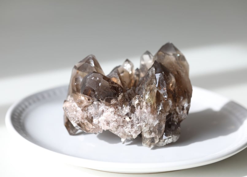 奇跡】虹入り ゴールドルチルスモーキークォーツ ダブルターミネー