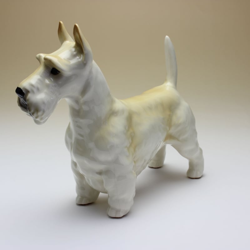 陶器犬置物 スコティッシュテリア ウイートン 小麦 小 | Haniibaaz