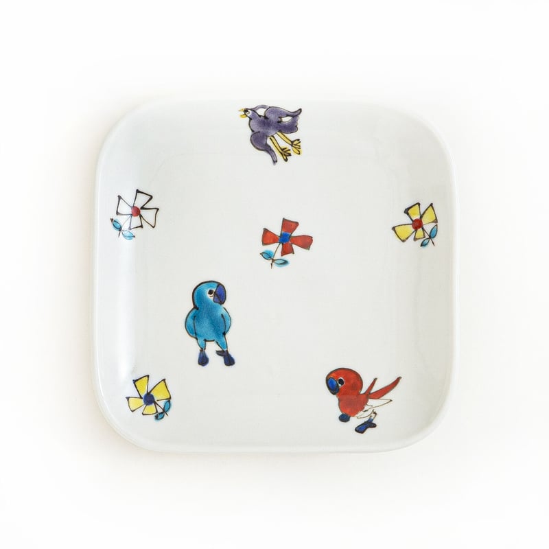 小鳥花散らしパン皿(小) | nao uchimura 内村七生