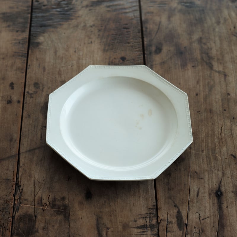 19世紀フランス クレイユ ファイアンスフィーヌ オクトゴナルプレート