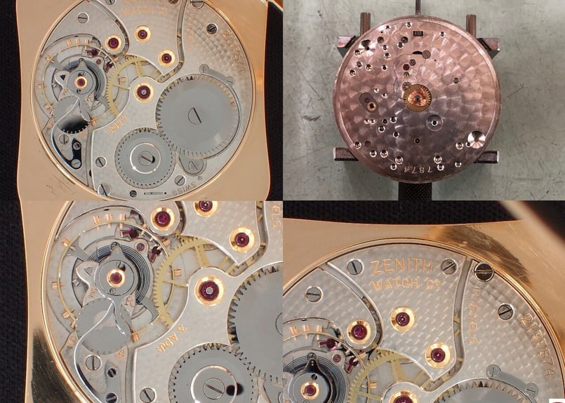 AX-15C ゼニス ZENITH 角型変わりK18YGケース 懐中時計 ペルラージュ