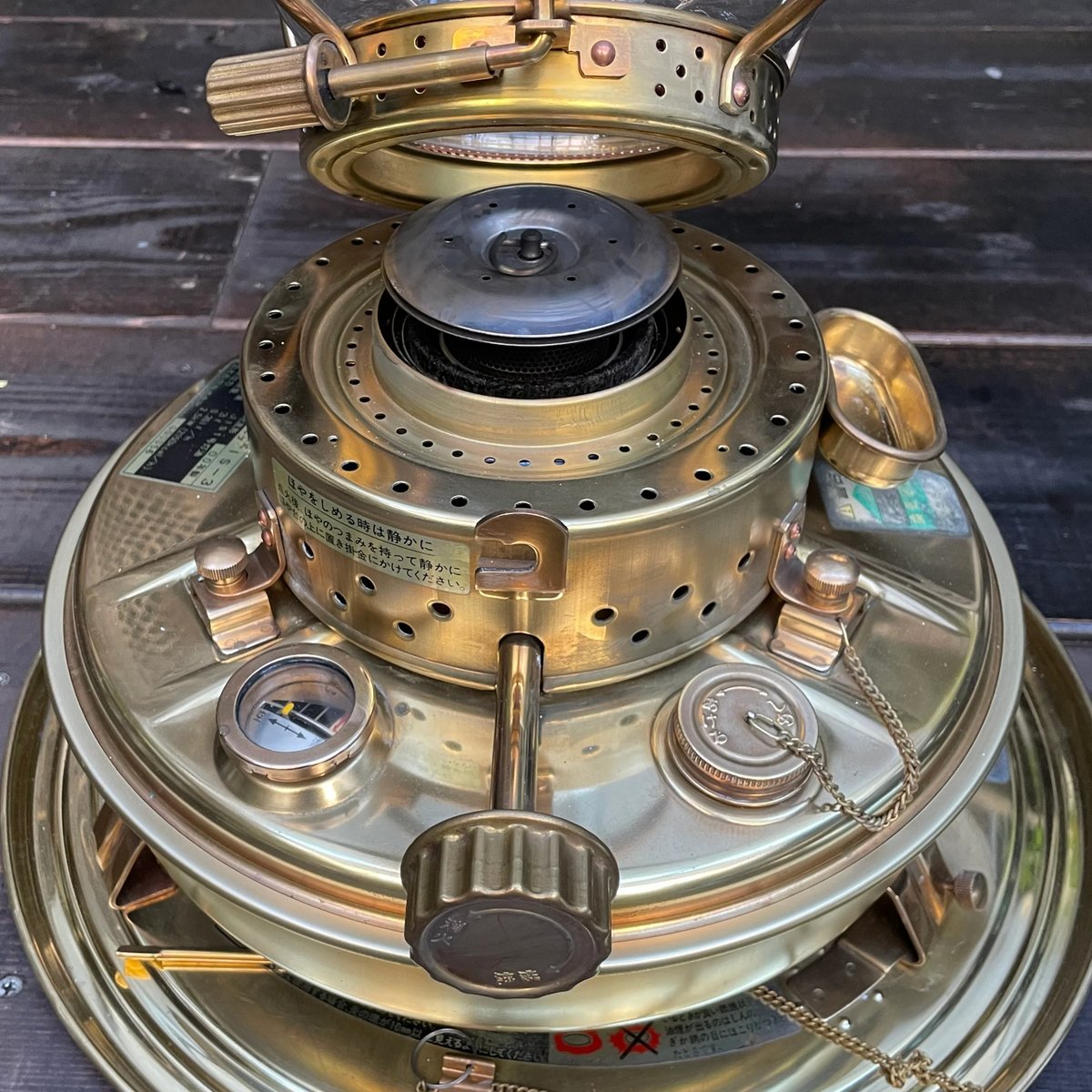 日本船燈 ニッセン 石油ストーブ ゴールドフレーム 真鍮製 IS-3 ②